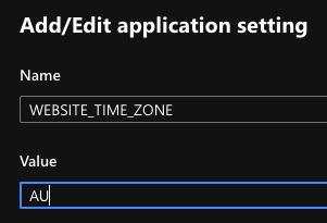 Azure-funtions-app-timezone-setting